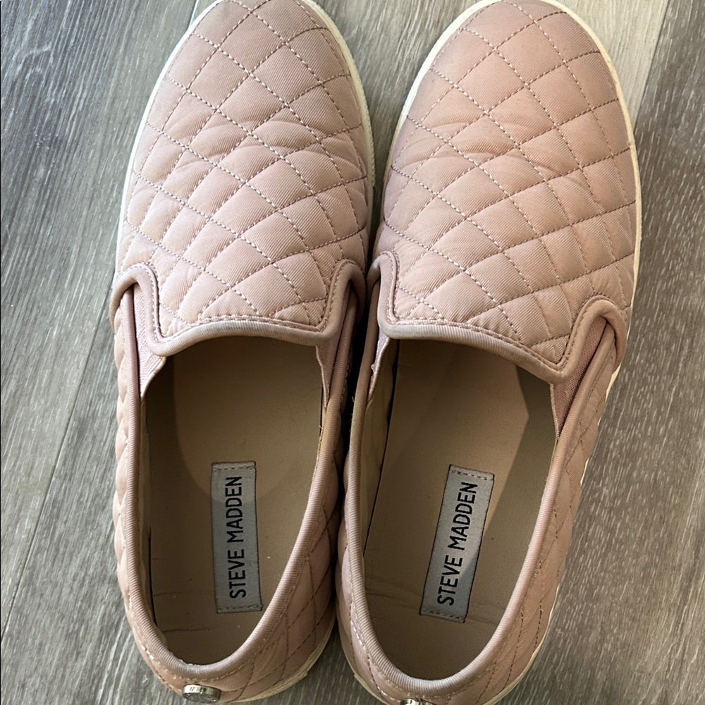 Steve Madden Quilted Slip-On Sneakers in Blush